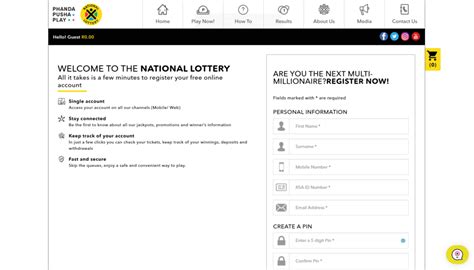 www.nationallottery.co.za register|Registration .
